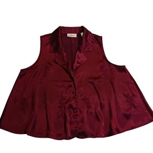 Sexy Babydoll Top Lingerie. Burgundy Sleeveless L By: Lord & Taylor
